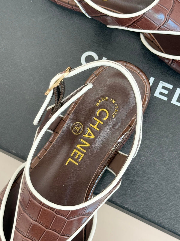 CC 26P T-Strap Flats Square Toe Calfskin 841980