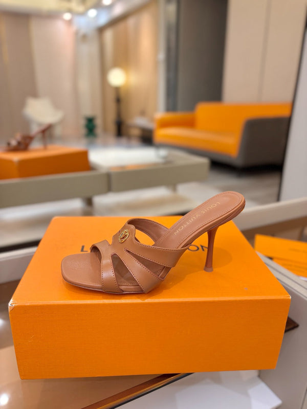 LV Isola Mule 9.5cm Brown Calfskin Leather 844387