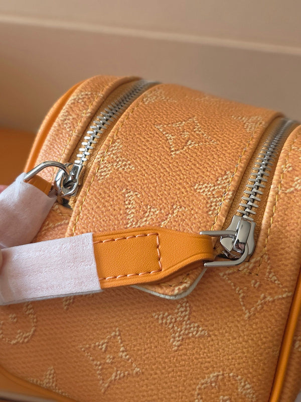 LV Monogram Zip Pouch 20cm Light Orange PVC & Leather Trim 292018