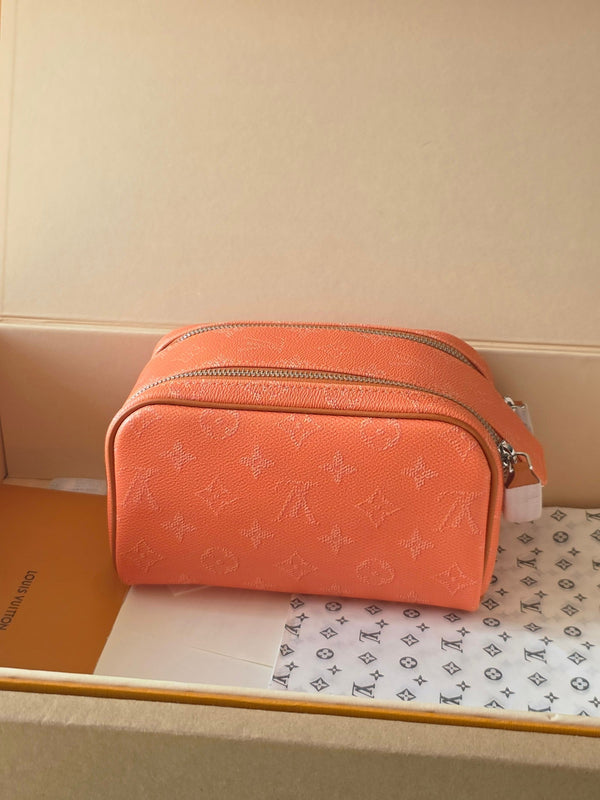 LV Monogram Zip Pouch 20cm Orange PVC & Leather Trim 292016