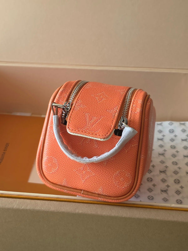 LV Monogram Zip Pouch 20cm Orange PVC & Leather Trim 292016