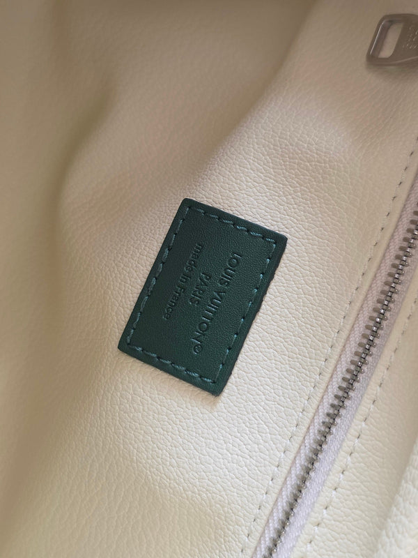 LV Monogram Zip Pouch 20cm Cream PVC & Leather Trim 292014