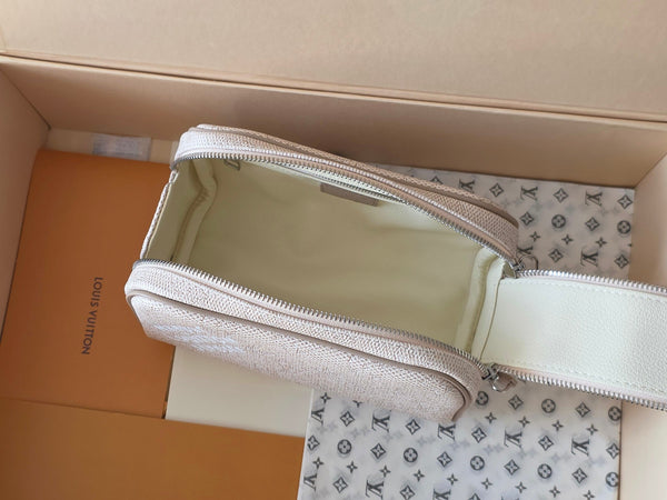 LV Monogram Zip Pouch 20cm Cream PVC & Leather Trim 292014
