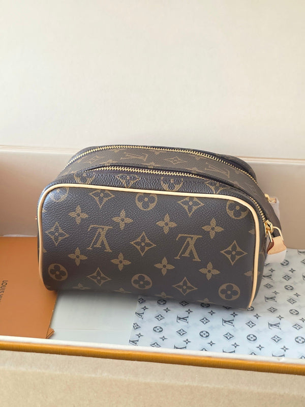 LV Monogram Zip Pouch 20cm Brown PVC & Leather Trim 292012