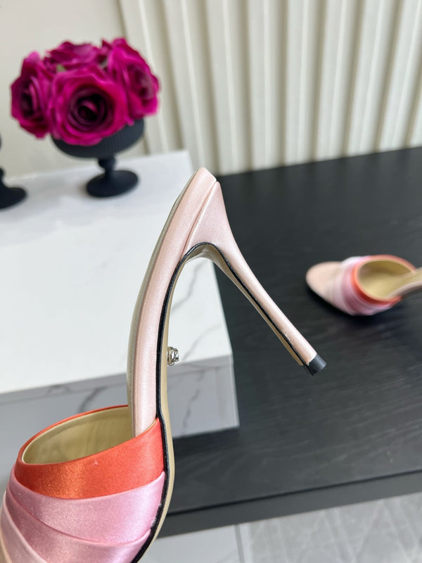 Mach Sandals 9.5cm Pink Red Ombre Satin 851918
