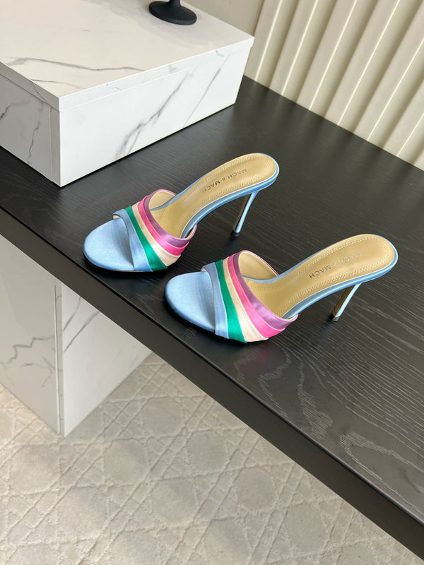Mach Sandals 9.5cm Blue Ombre Satin 851917