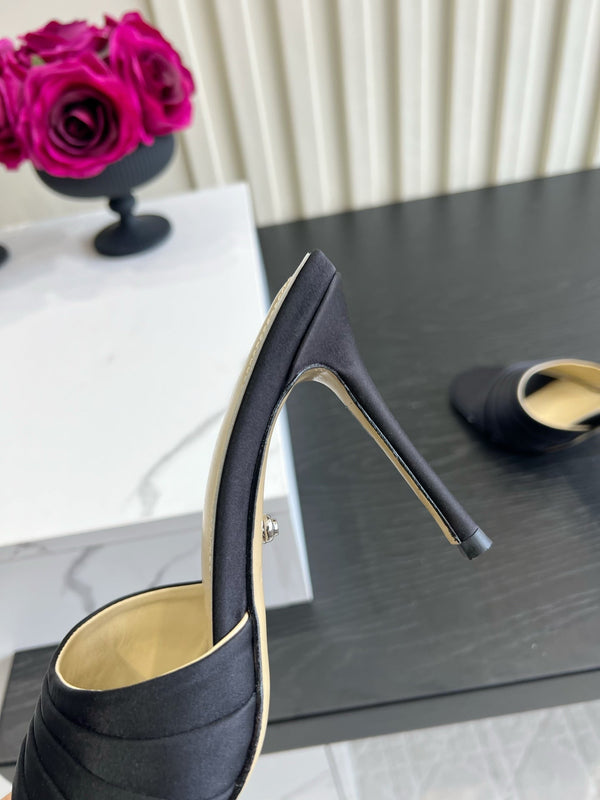 Mach Sandals 9.5cm Black Ombre Satin 851914