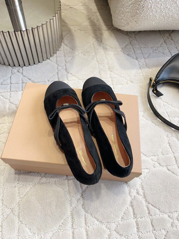 GR Mary Jane Flats Black Suede 851885