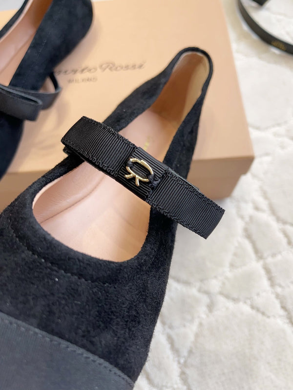 GR Mary Jane Flats Black Suede 851885