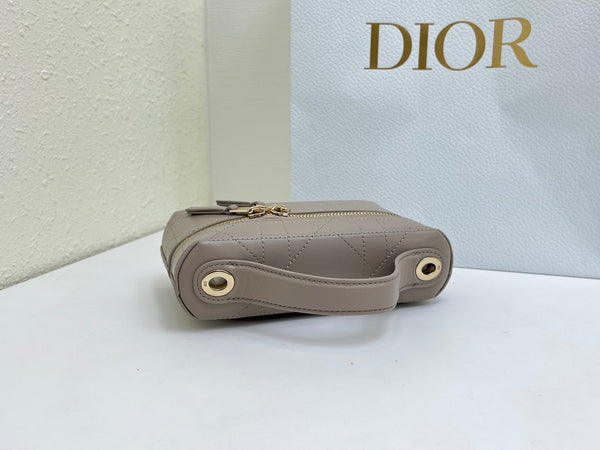CD Cannage Vanity Chain Bag 19cm Grey Cowhide 158119