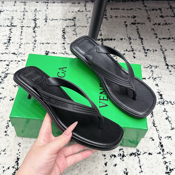 BV 26ss Thong Sandals 5cm Black TPU Rubber 8584376