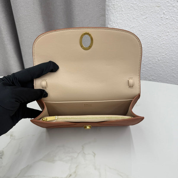 CD Médaillon Envelope Pouch 20.5cm Brown Cowhide Leather GHW 158552