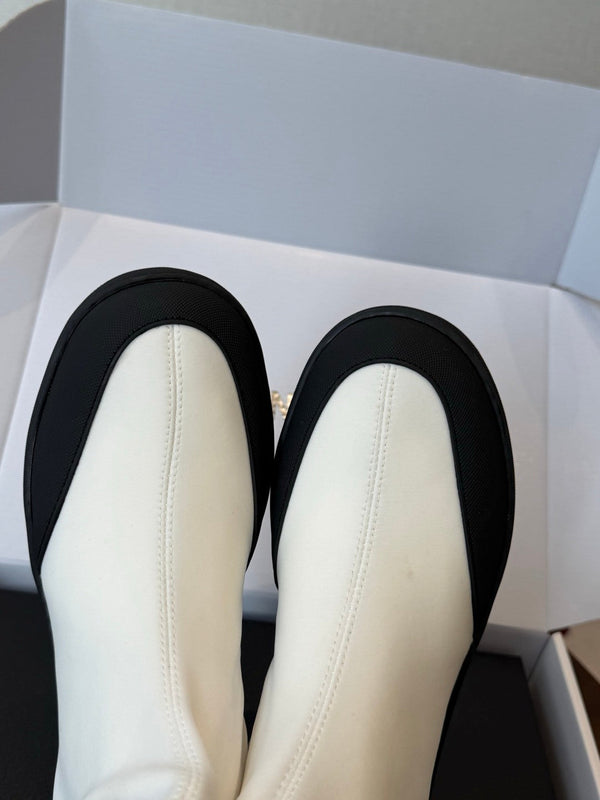 CC Coco Beach 2026 Short Boots Black White Mixed Fibers & Rubber 887679