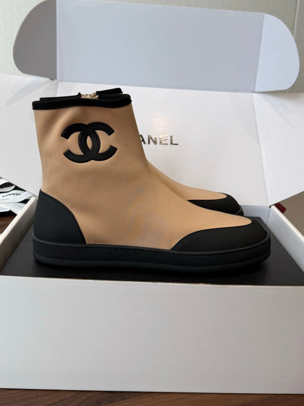 CC Coco Beach 2026 Short Boots Black Beige Mixed Fibers & Rubber 887677