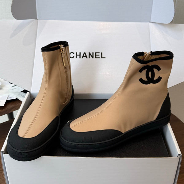 CC Coco Beach 2026 Short Boots Black Beige Mixed Fibers & Rubber 887677