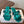Loew Paula's Ibiza Petal Flower Sandals Metallic Turquoise Leather 889901