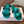 Loew Paula's Ibiza Petal Flower Flat Sandals Turquoise Leather 889890