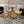 CC 26A Camellia Double C Square Toe Mules 10cm Gold Stone-Grain Cowhide 890672