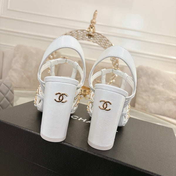 CC Cruise 2025/26 Slingback Sandals White Black Leather 890727