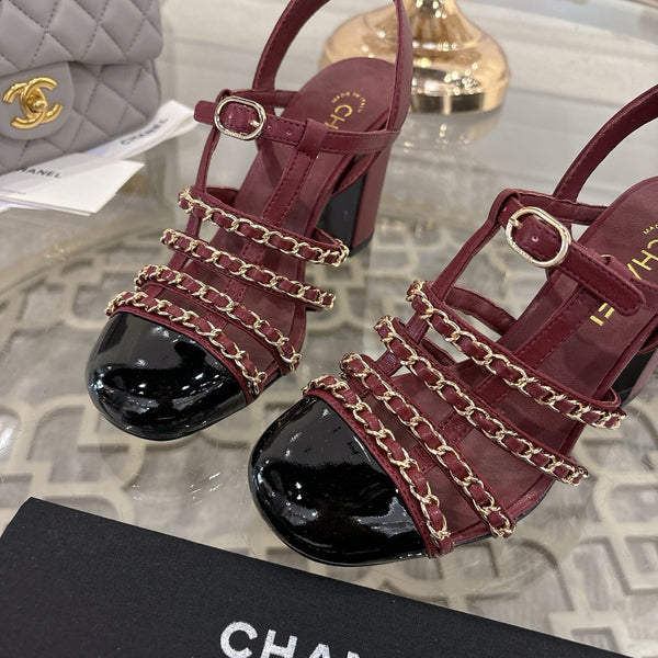 CC Cruise 2025/26 Slingback Sandals Burgundy Black Leather 890726