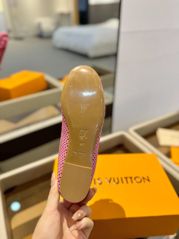 LV Shake Perforated Ballet Flats Pink Calfskin 893574