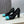 CC Square Toe Block Heel Pumps 90mm Black Teal Patent Leather 896863