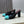 CC Cap Toe Mules 90mm Black Teal Patent Leather  896855
