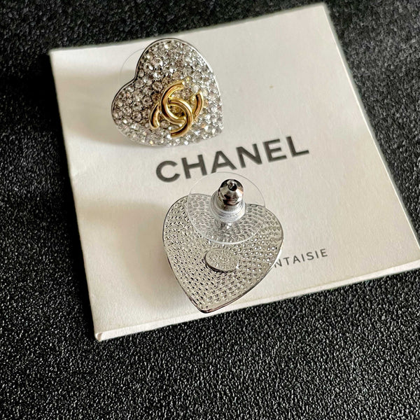 CC Heart Brooch Gold Crystal 659643