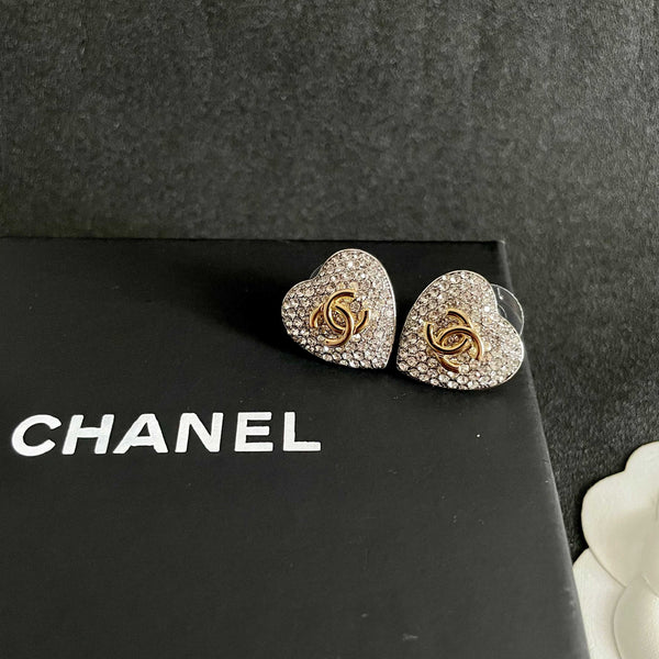CC Heart Brooch Gold Crystal 659643