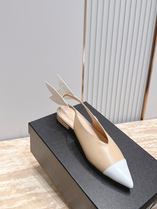 CC Métiers d'Art 2026 Slingback Flats Beige Lambskin 898976
