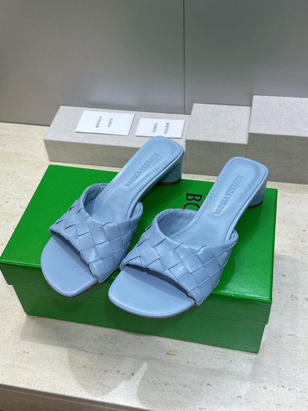 BV 26s Blink Intrecciato Mules 4.5cm Blue Leather 896580