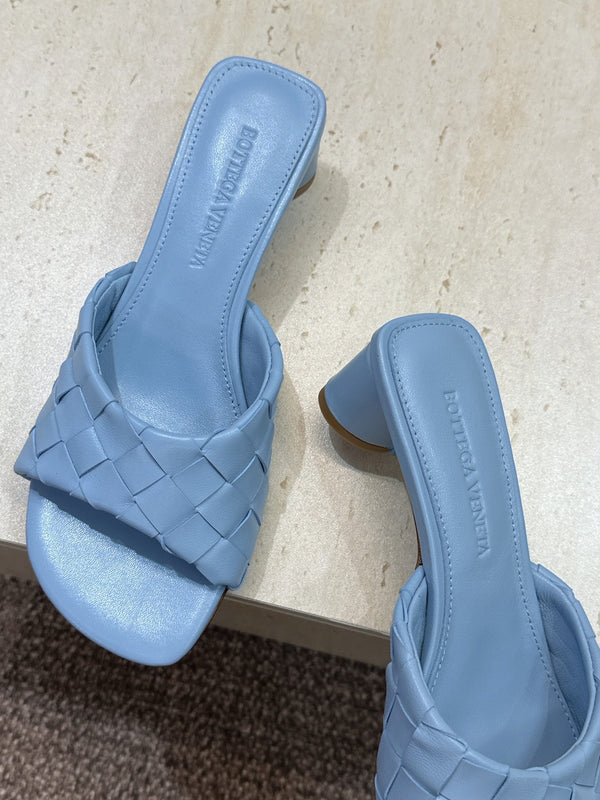 BV 26s Blink Intrecciato Mules 4.5cm Blue Leather 896580