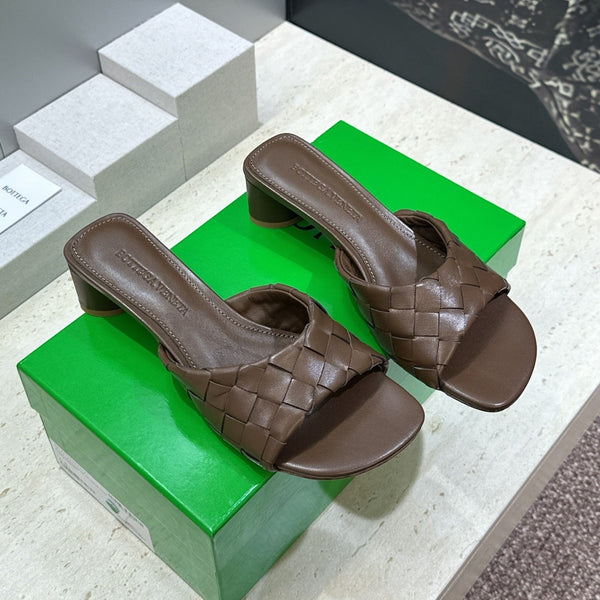 BV 26s Blink Intrecciato Mules 4.5cm Coffee Leather 896579