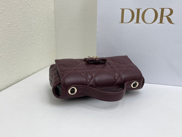 CD My Tender Top Handle Burgundy 21cm Burgundy  Macrocannage Leather 159471