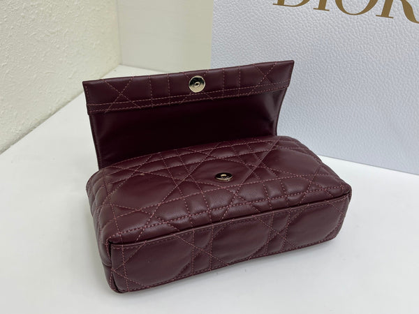 CD My Tender Top Handle Burgundy 21cm Burgundy  Macrocannage Leather 159471