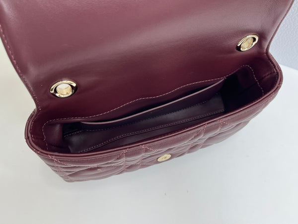 CD My Tender Top Handle Burgundy 21cm Burgundy  Macrocannage Leather 159471