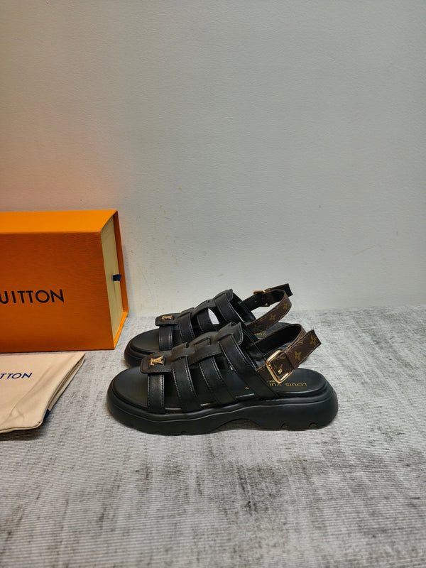LV Nevada Comfort Fisherman Sandals Calfskin Leather 912855