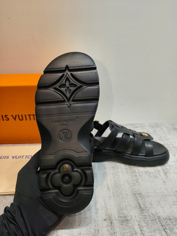 LV Nevada Comfort Fisherman Sandals Calfskin Leather 912855