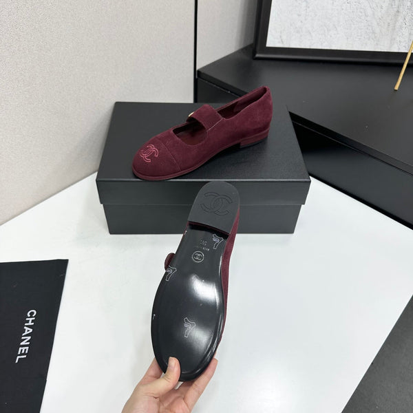 CC Mary Jane Flats Burgundy Suede 925650