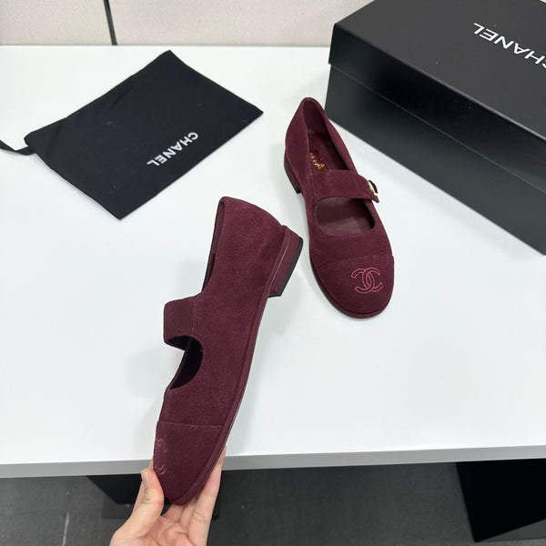 CC Mary Jane Flats Burgundy Suede 925650