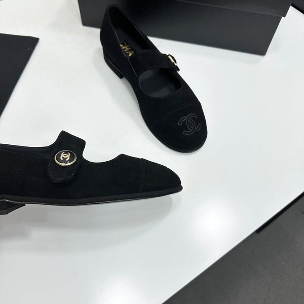 CC Mary Jane Flats Black Suede 925648