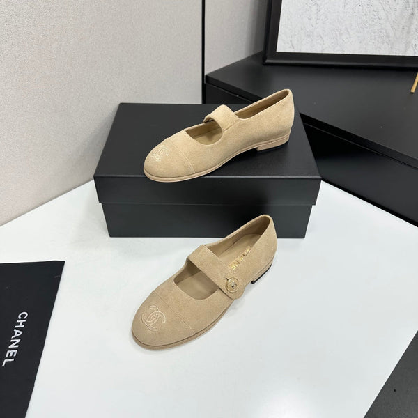 CC Mary Jane Flats Beige Suede 925647
