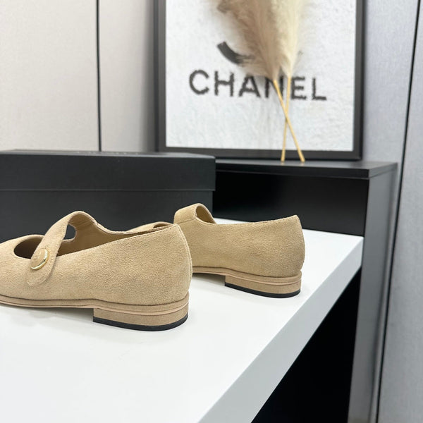 CC Mary Jane Flats Beige Suede 925647