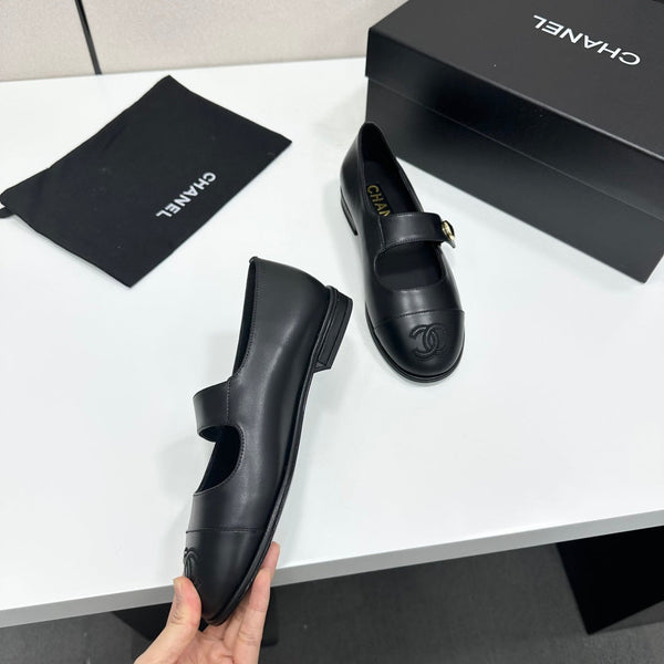 CC Mary Jane Flats Black Leather 925646