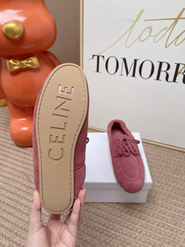 CE Adam Lace-Up Sneakers Dark Pink Suede Calfskin 951086