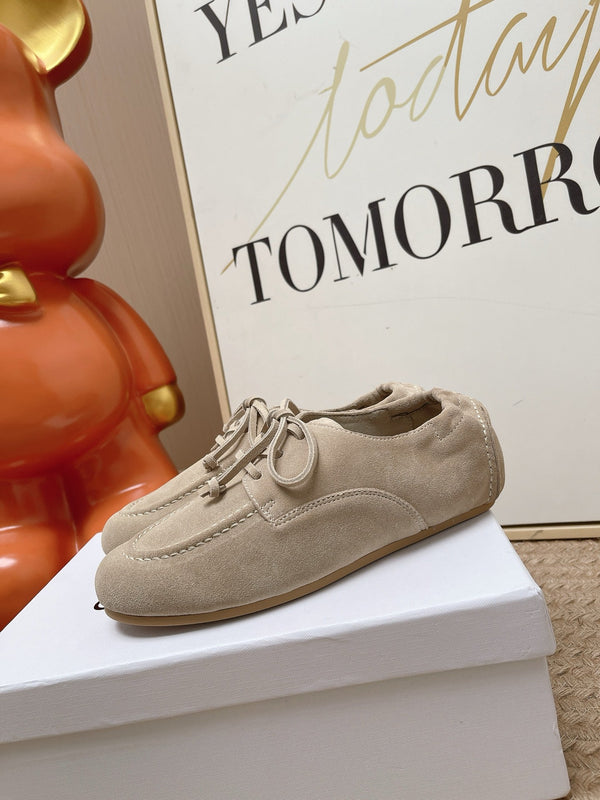CE Adam Lace-Up Sneakers Beige Suede Calfskin 951085