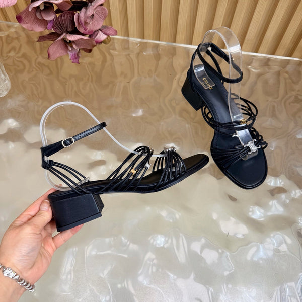 CE Clémence Triomphe Heeled Sandals Black Leather 949370
