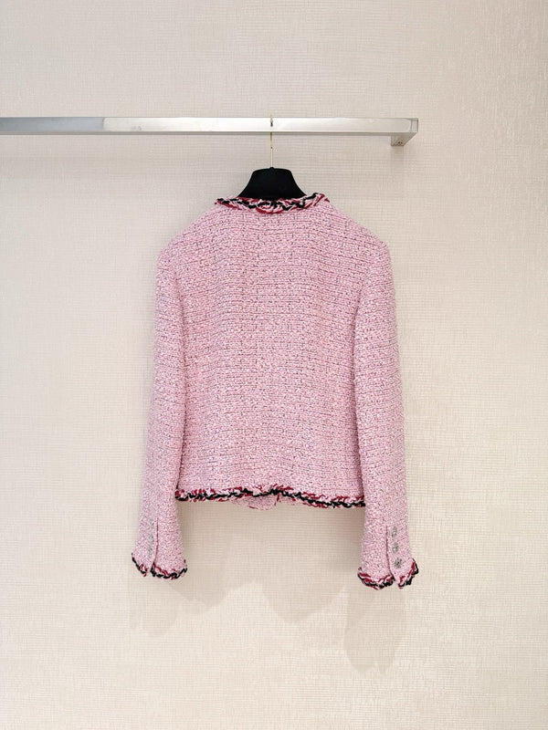 CC 26S Cropped Jacket Silver Buttons Pink Tweed 417599