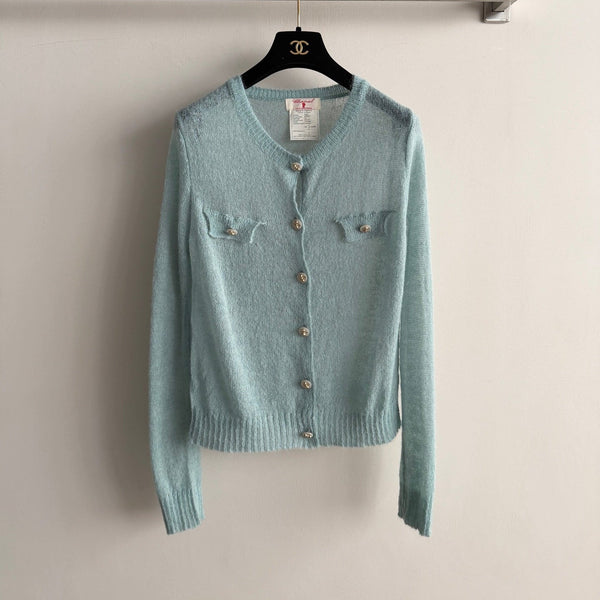 CC Round-Neck Cardigan Gold Buttons Knit 417876