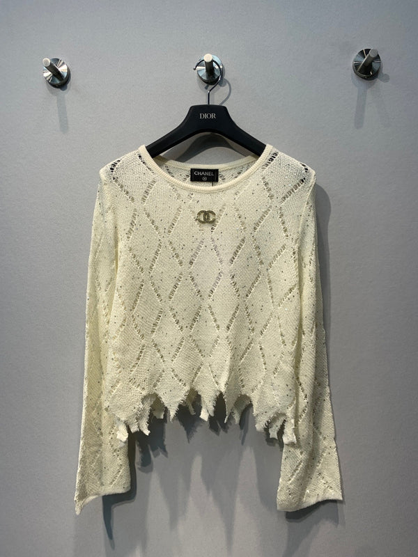 CC 26SS Openwork Knit Sweater Wool 416580